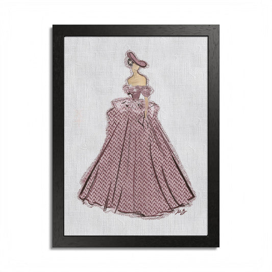 Elegant Fashion Art Print Poster, Framed Wall Art, Vintage Dress Decor, Girly Room Decor, Gift for Fashion Lovers